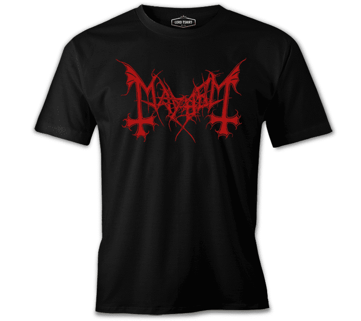 Mayhem - Logo Kırmızı Siyah Erkek Tişört XL
