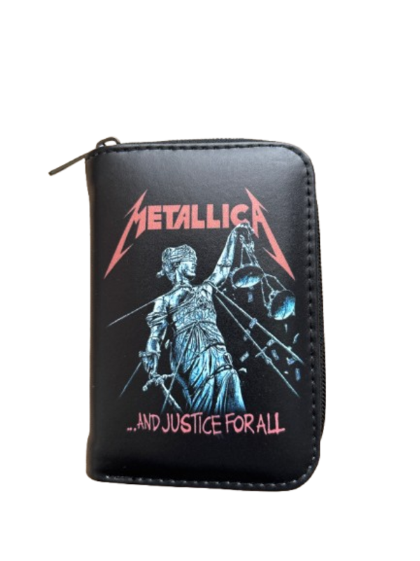 Metallica and Justice for All Baskılı Siyah Cüzdan