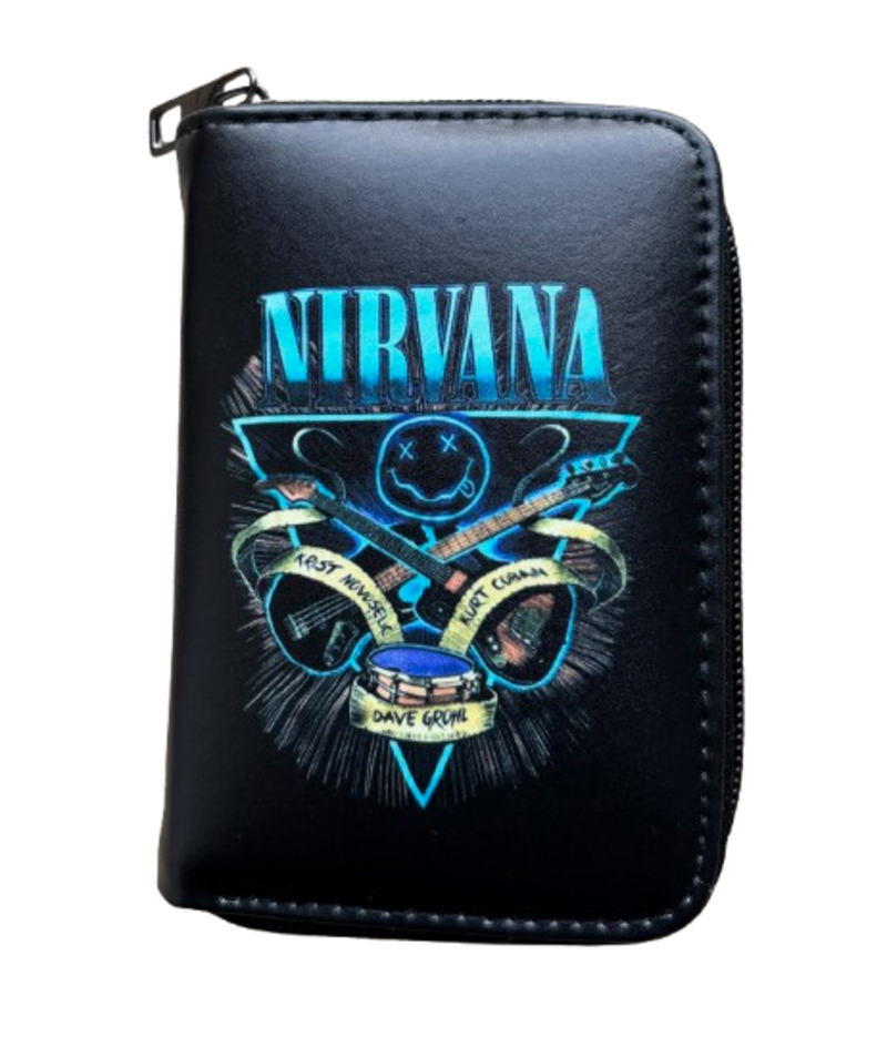 Nirvana Baskılı Siyah Cüzdan