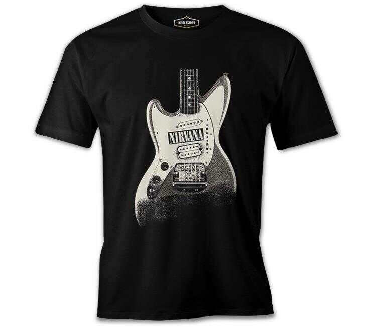 Nirvana - Vintage Guitar Siyah Erkek Tişört XL