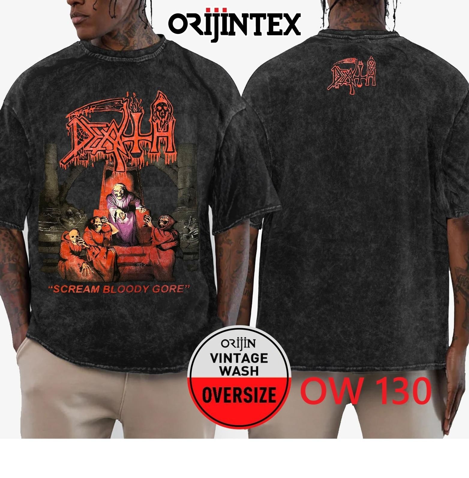 Death Yıkamalı Over Size Tişört XL