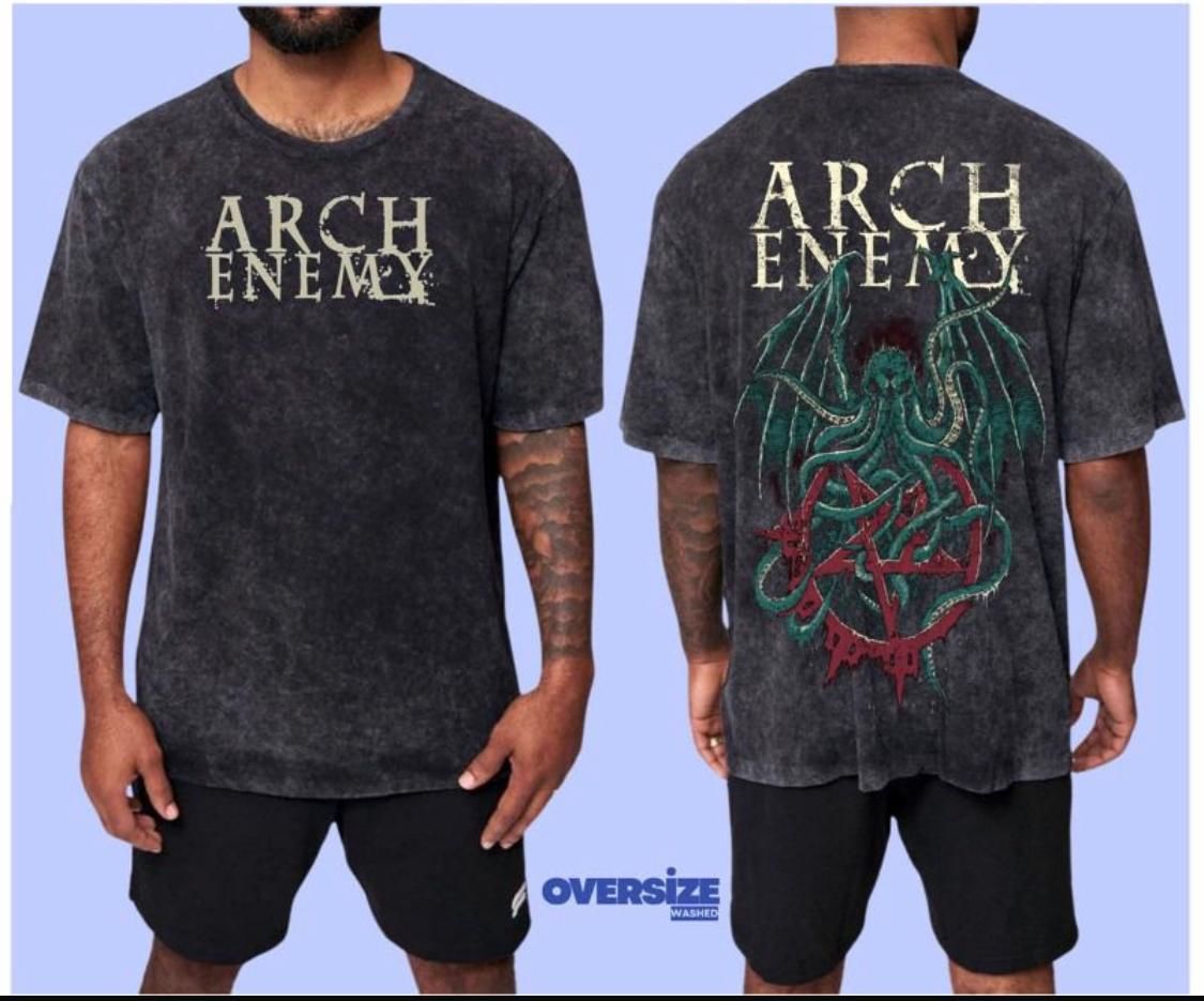 Arch Enemy Yıkamalı Over Size Tişört XL