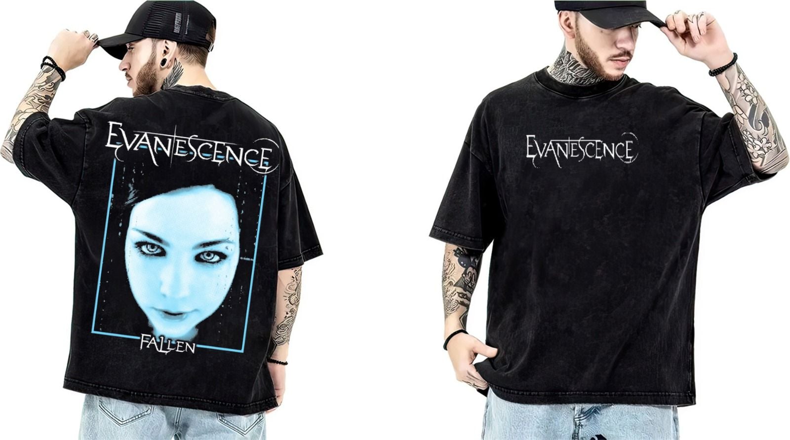Evanescence Yıkamalı Over Size Tişört XL