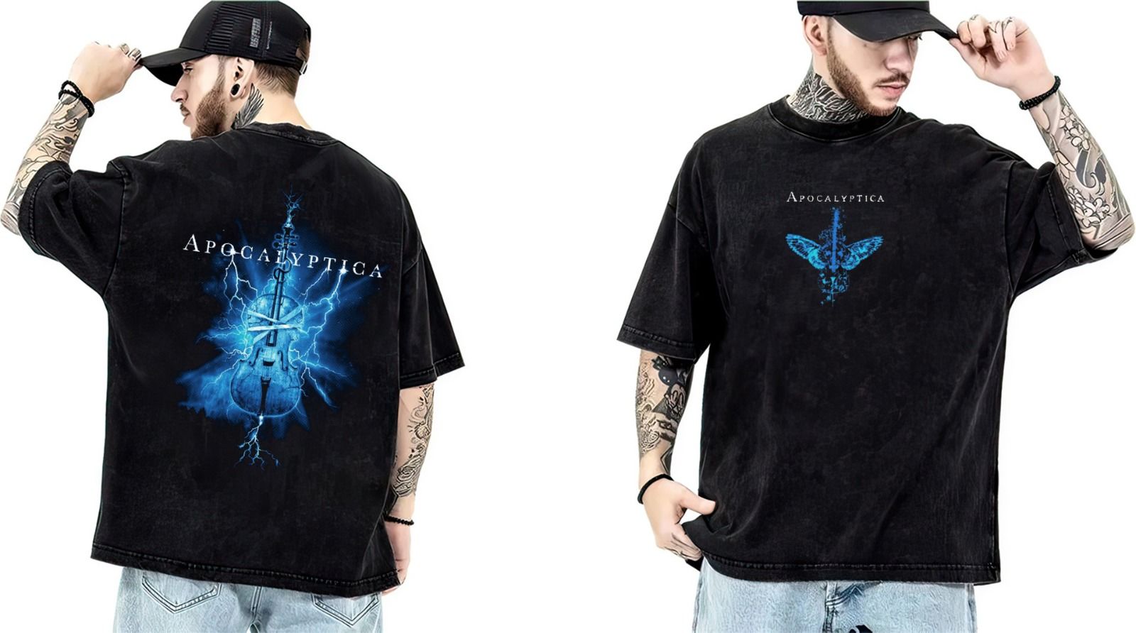 Apocalyptica Yıkamalı Over Size Tişört L