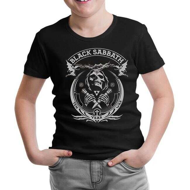 Black Sabbath - Ten Year War Siyah Çocuk tişört