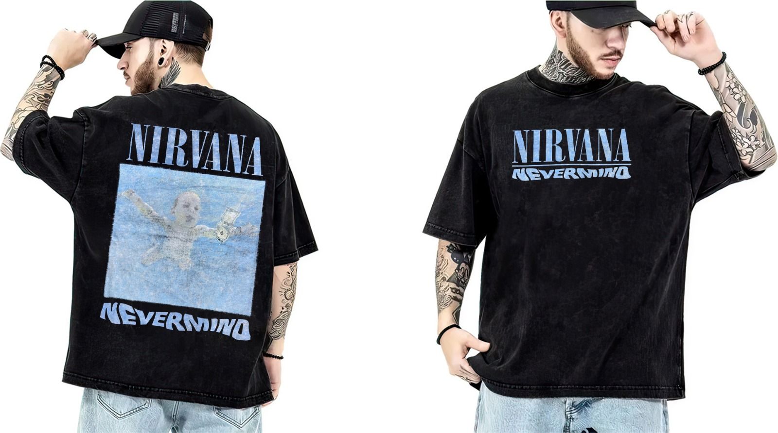 METAL TİŞÖRT kategorisinde Nirvana Nevermind Yıkamalı Over Size Tişört