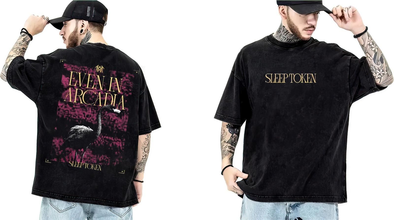 Sleep Token Yıkamalı Over Size Tişört XL