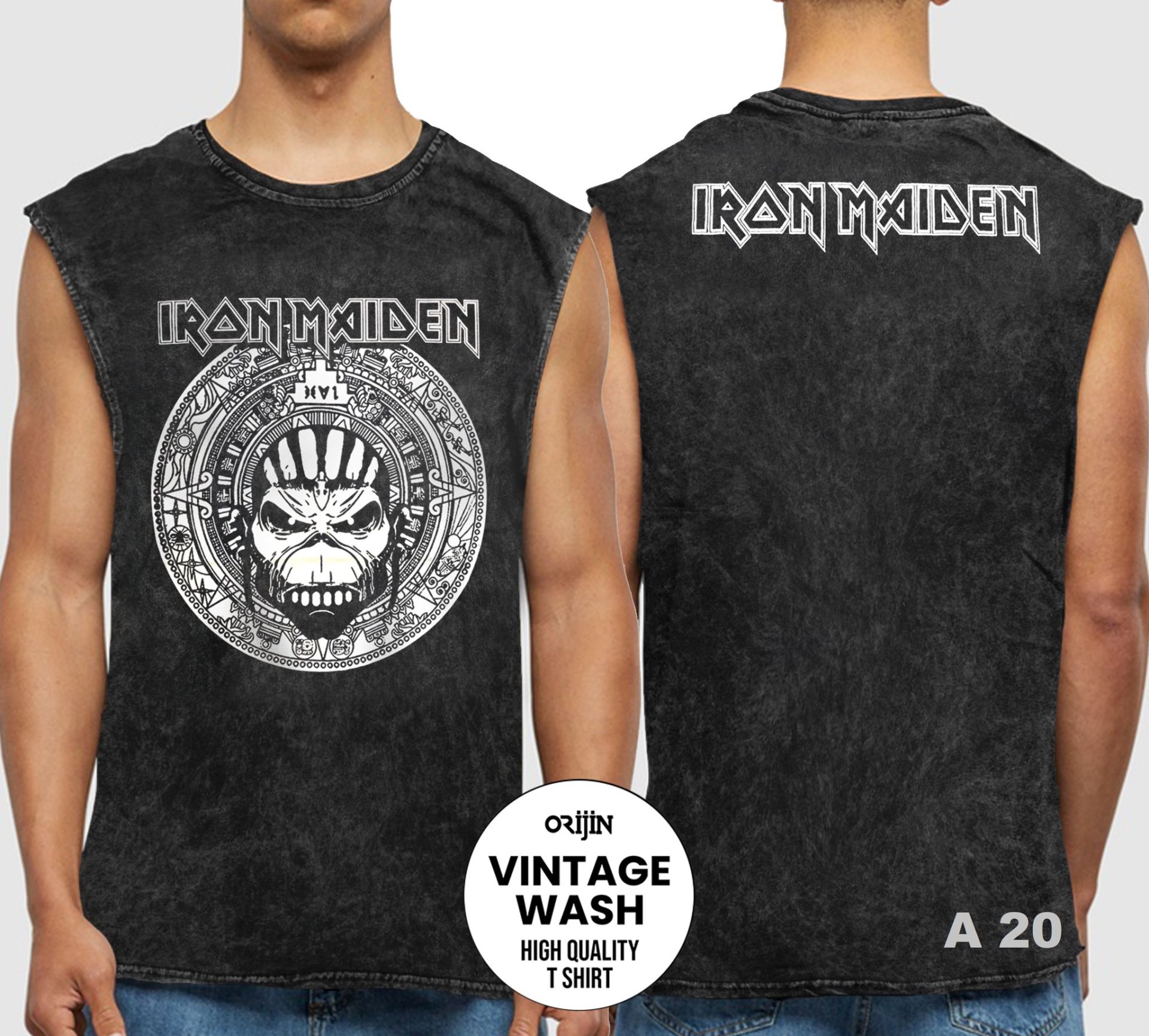Iron Maiden Yıkamalı Kolsuz Tişört XL