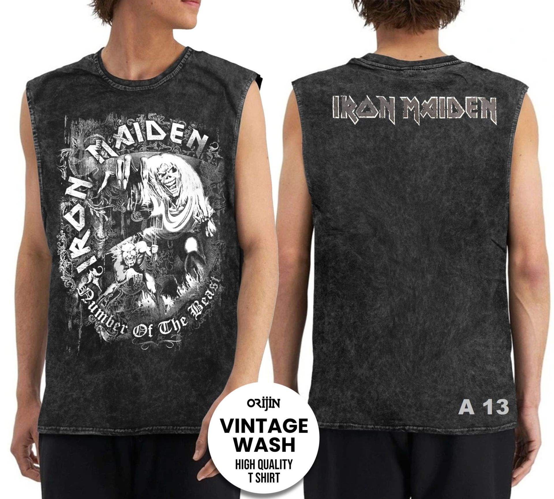 Iron Maiden Yıkamalı Kolsuz Tişört