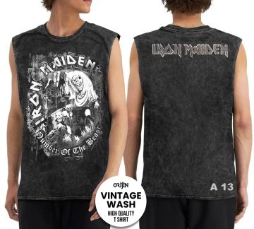 Iron Maiden Yıkamalı Kolsuz Tişört L