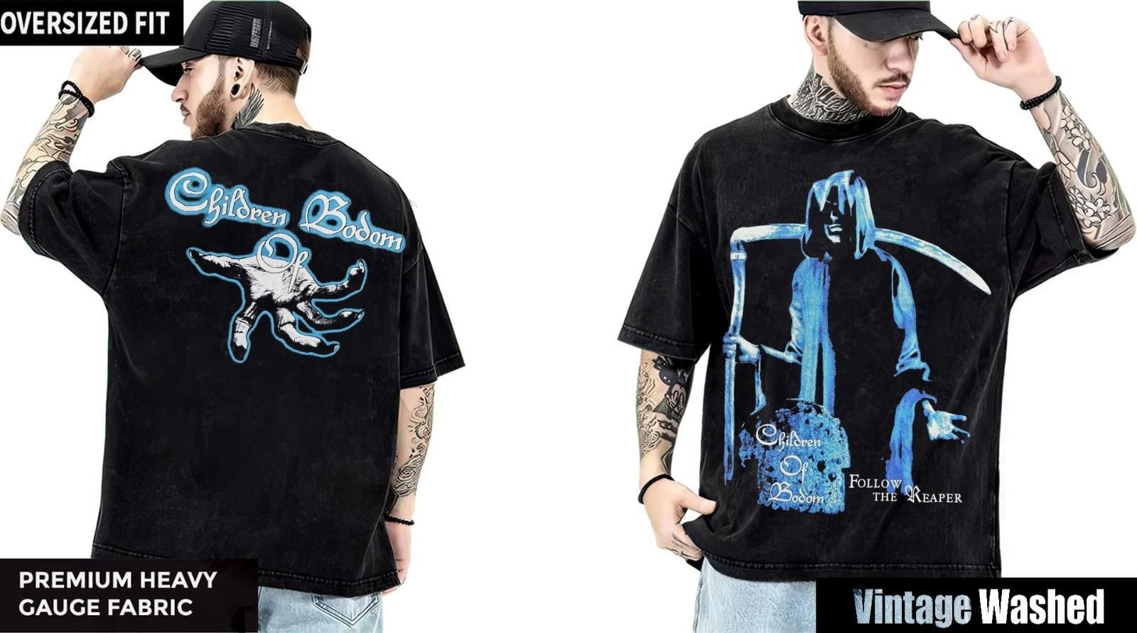 Children of Bodom Yıkamalı Over Size Tişört XL