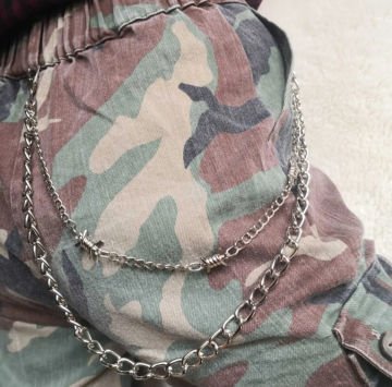 Dikenli Tel Detaylı İkili Pantolon Zinciri