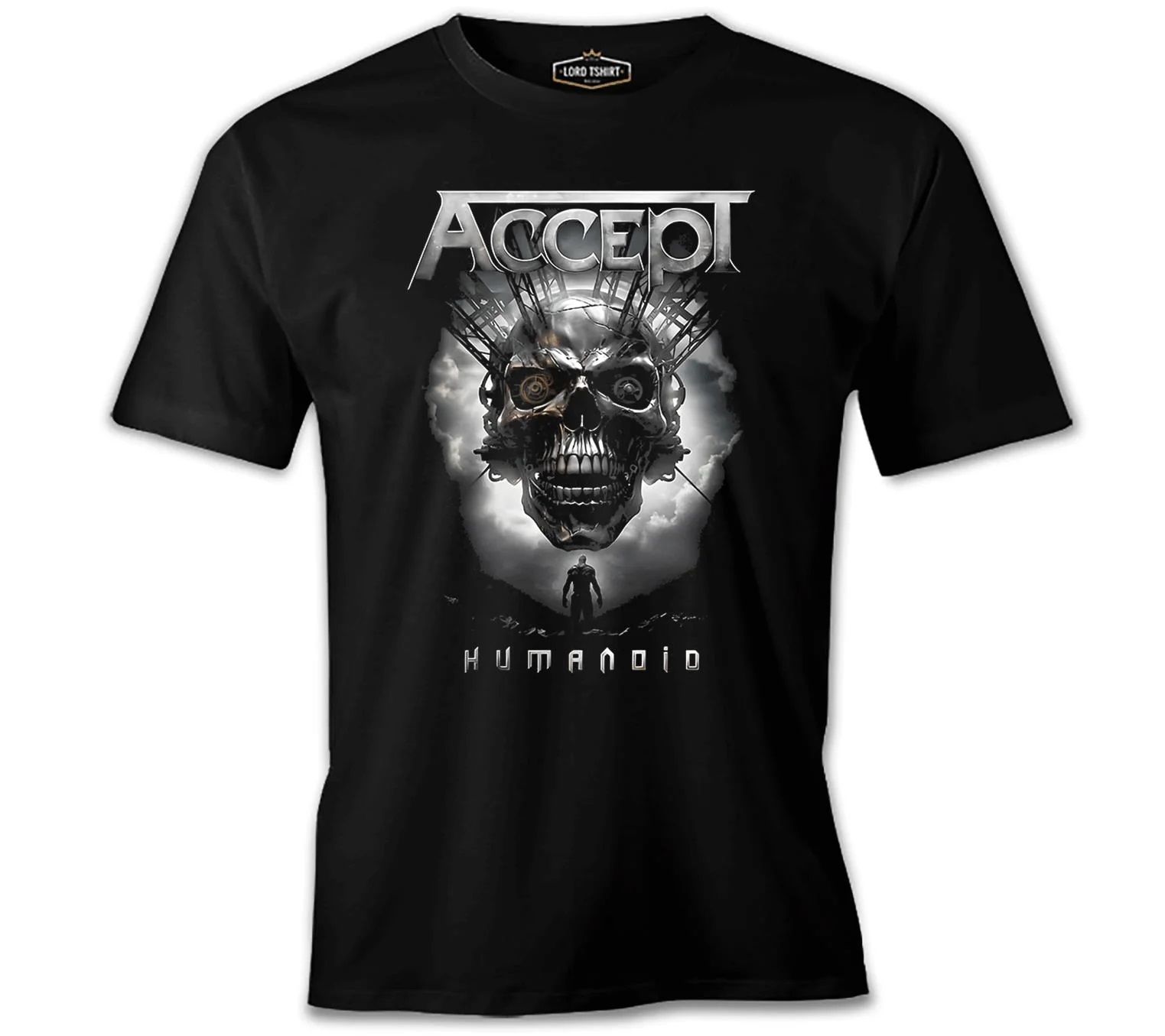 Accept - Humanoid Kurukafa Siyah Erkek Tişört 3XL
