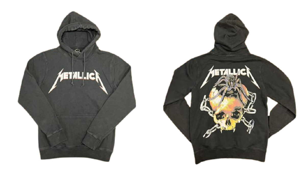 Metallica Yıkamalı Kapşonlu Ön Arka Baskılı XL