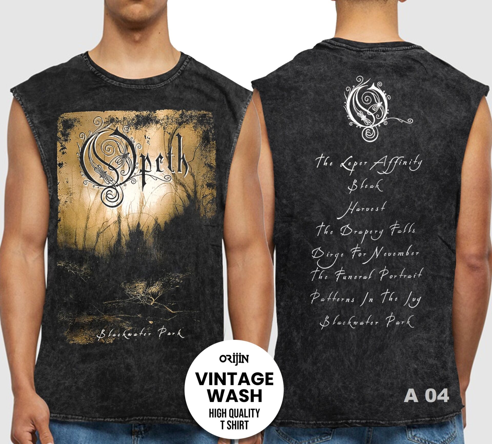 Opeth Yıkamalı Kolsuz Tişört XL