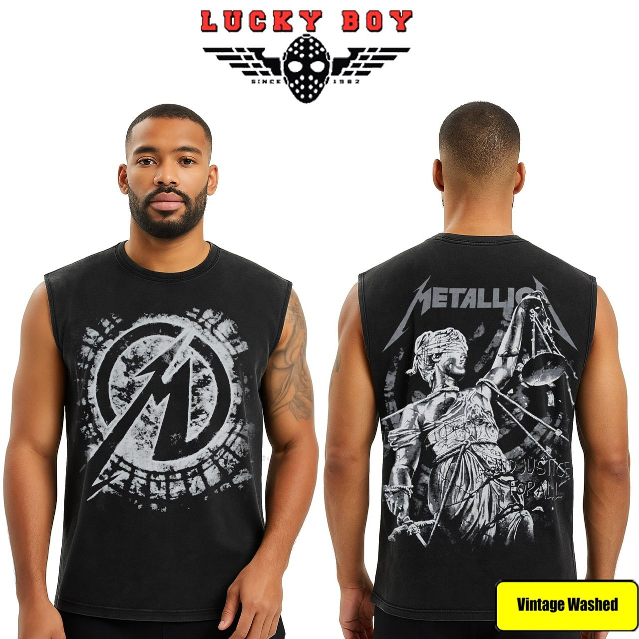 Metallica Yıkamalı Kolsuz Tişört S