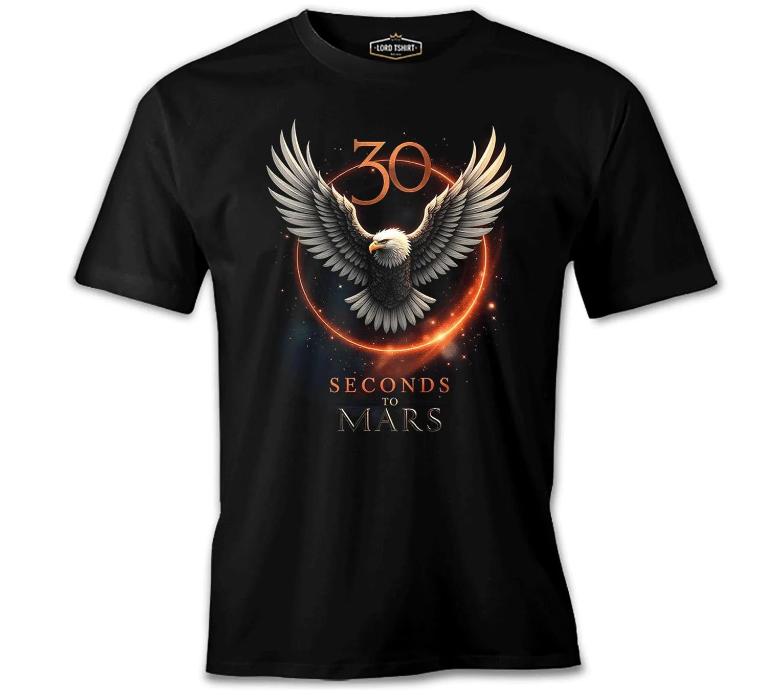 30 Seconds to Mars - Kartal Siyah Erkek Tişört 3XL