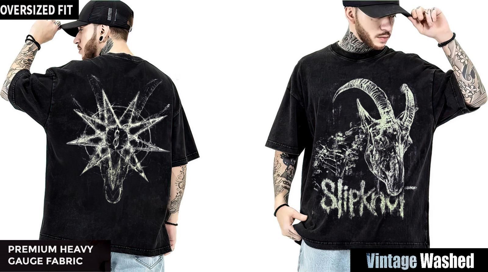 Slipknot Yıkamalı Over Size Tişört XL