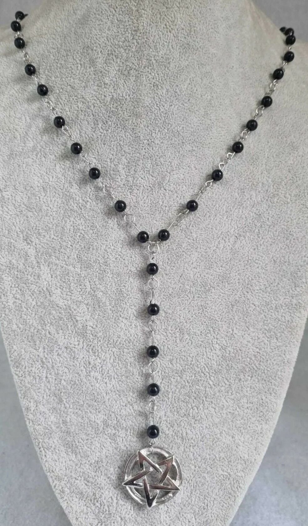 Boncuk Detaylı Pentagram Kolye