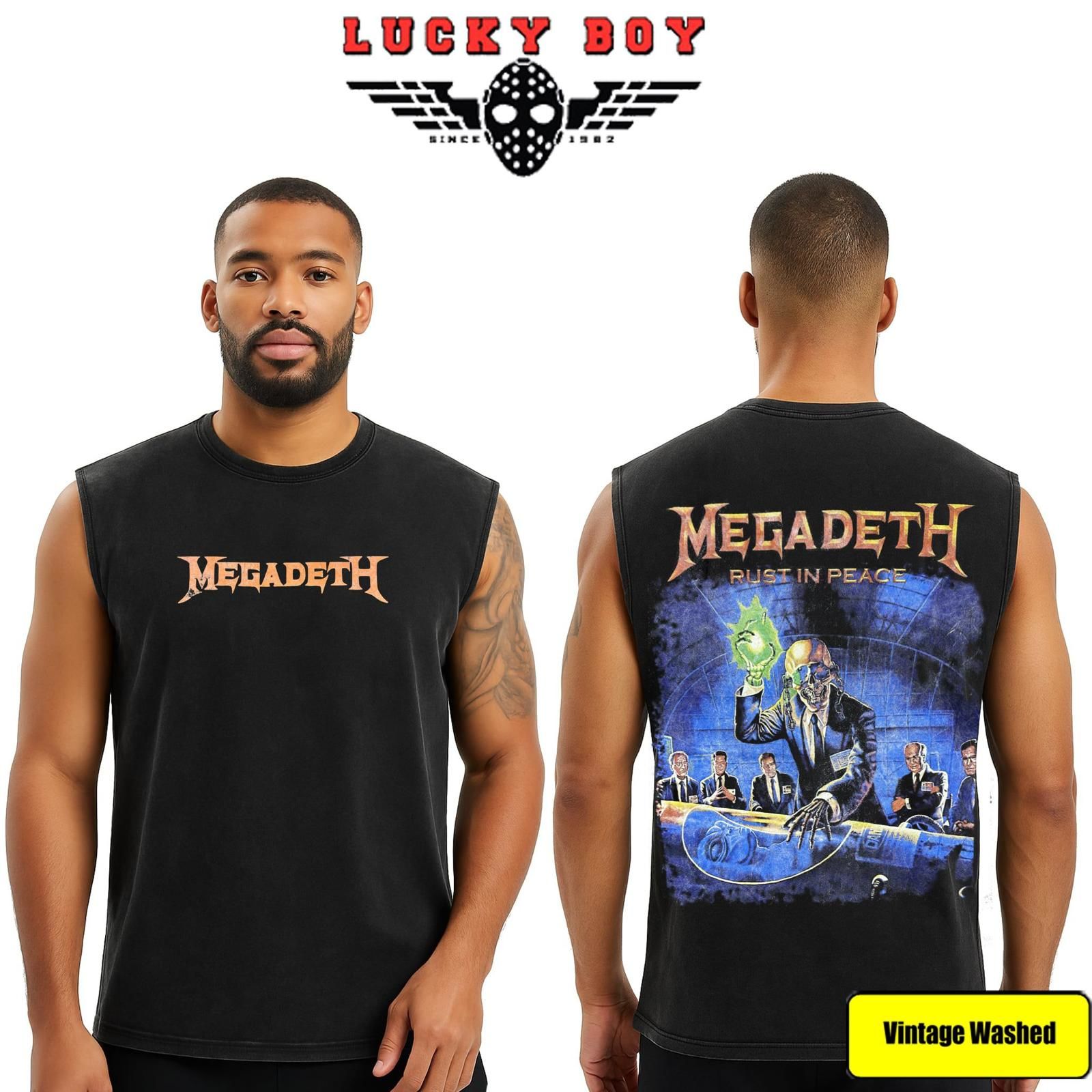 Megadeth Yıkamalı Kolsuz Tişört XL