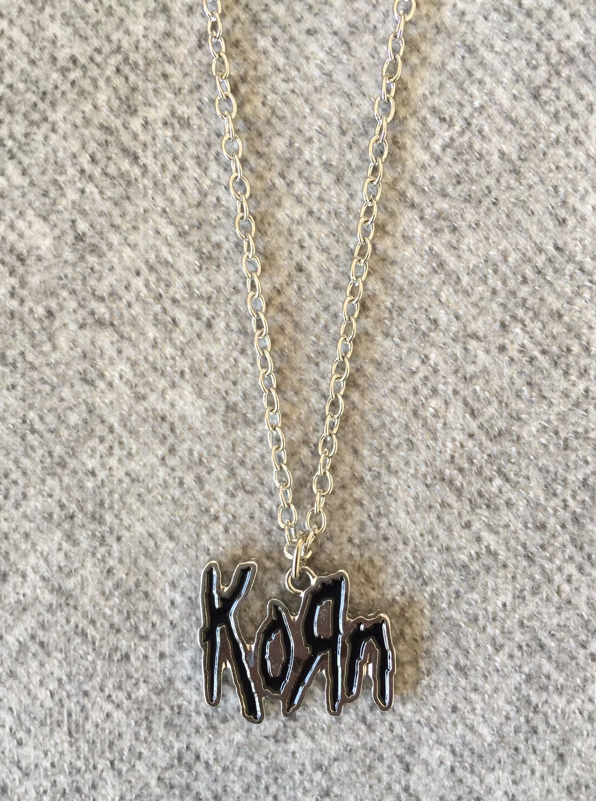 Korn Zincirli Kolye Siyah