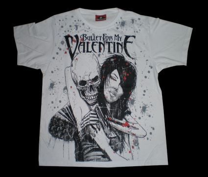 Bullet For My Valentine Beyaz Erkek Tişört XL