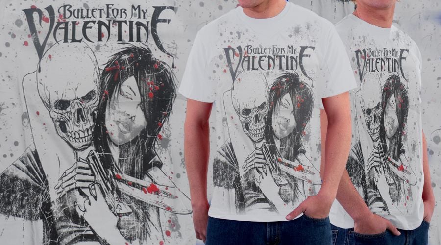 Bullet For My Valentine Beyaz Erkek Tişört XL