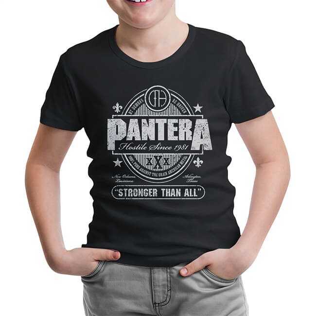 Pantera - Stronger than All Siyah Çocuk Tişört 12