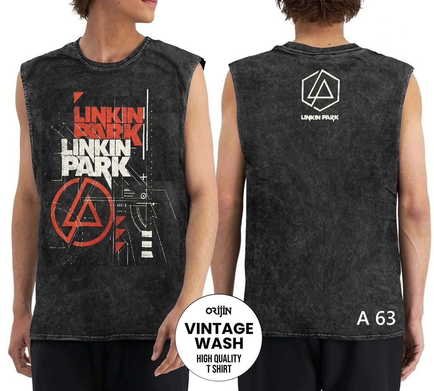Linkin Park Yıkamalı Kolsuz Tişört XL