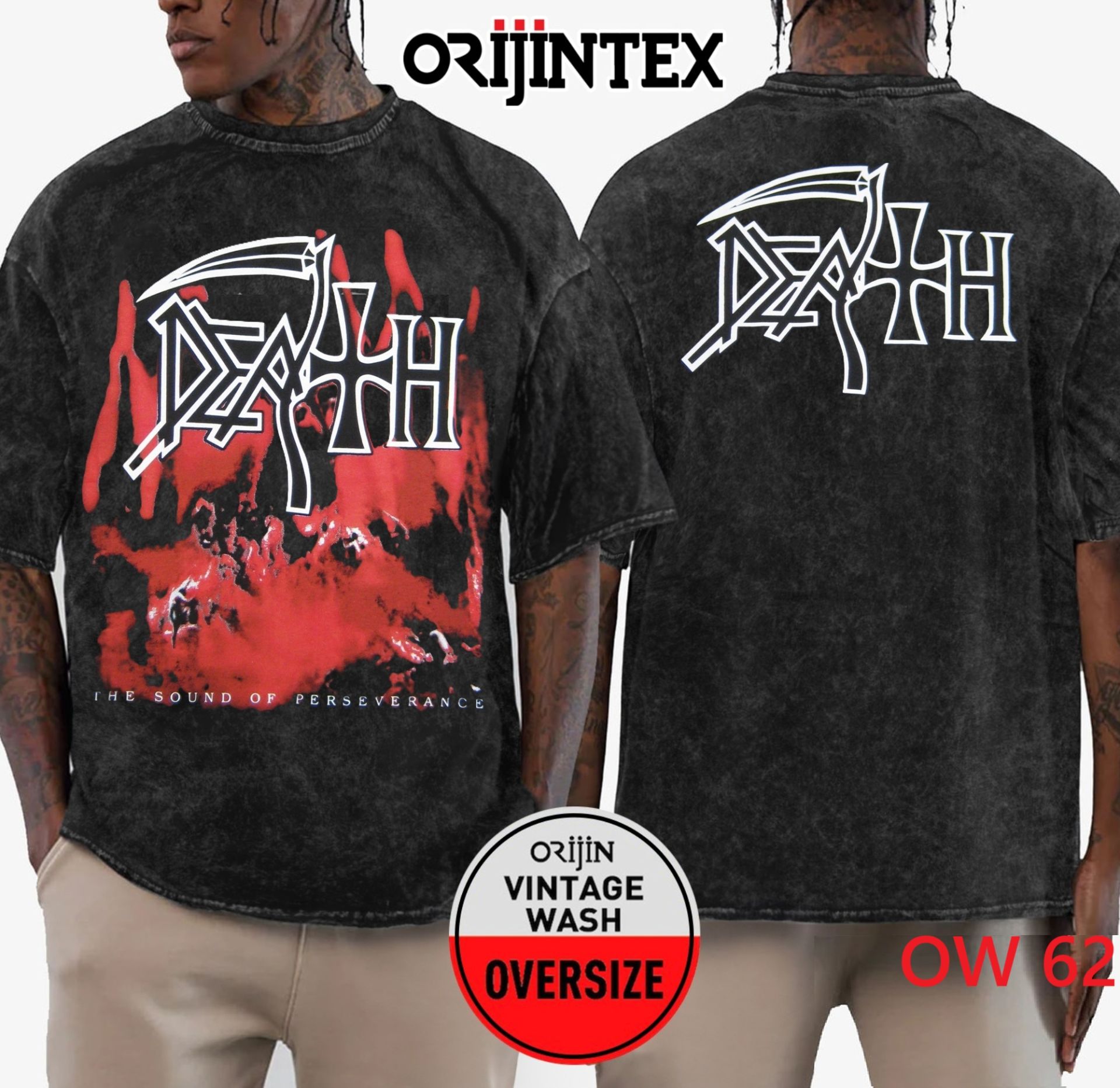 Death Yıkamalı Over Size Tişört L