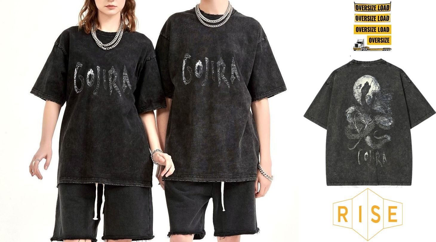 Gojira Yıkamalı Over Size Tişört M