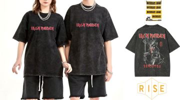 Iron Maiden Senjutsu Yıkamalı Over Size Tişört