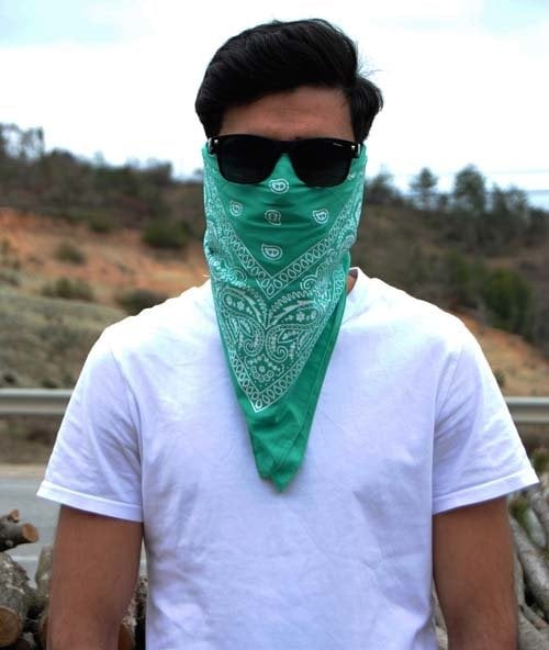Damla Desenli Kare Bandana - Yeşil