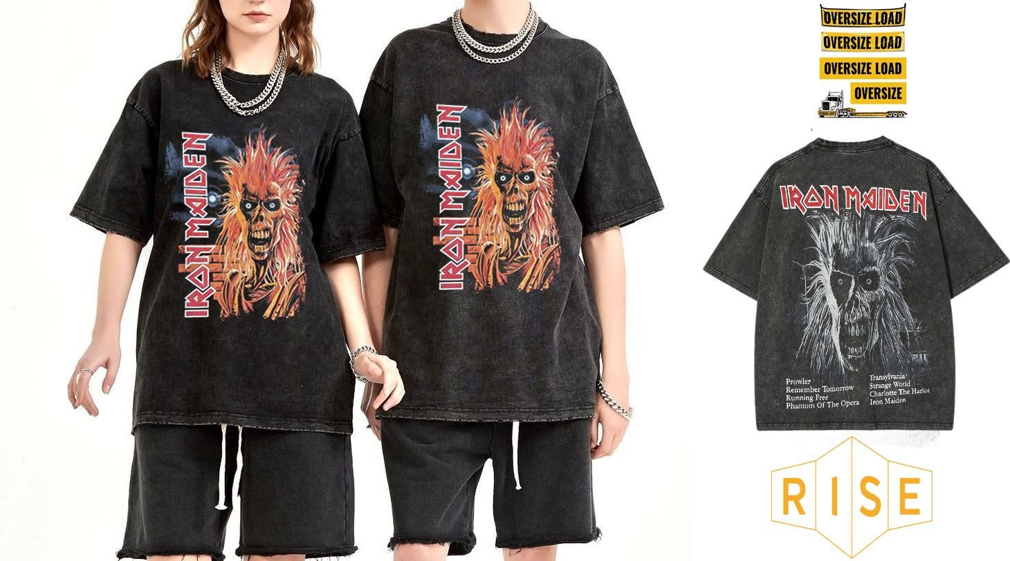 Iron Maiden Yıkamalı Over Size Tişört