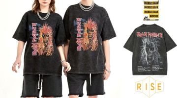 Iron Maiden Yıkamalı Over Size Tişört