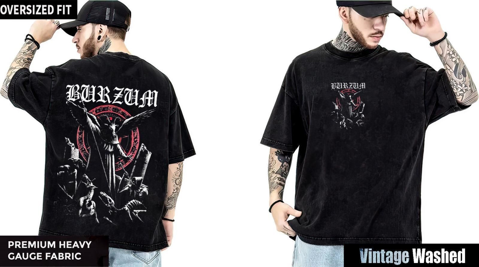 Burzum Yıkamalı Over Size Tişört L