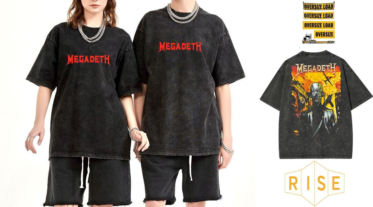 Megadeth Yıkamalı Over Size Tişört XL