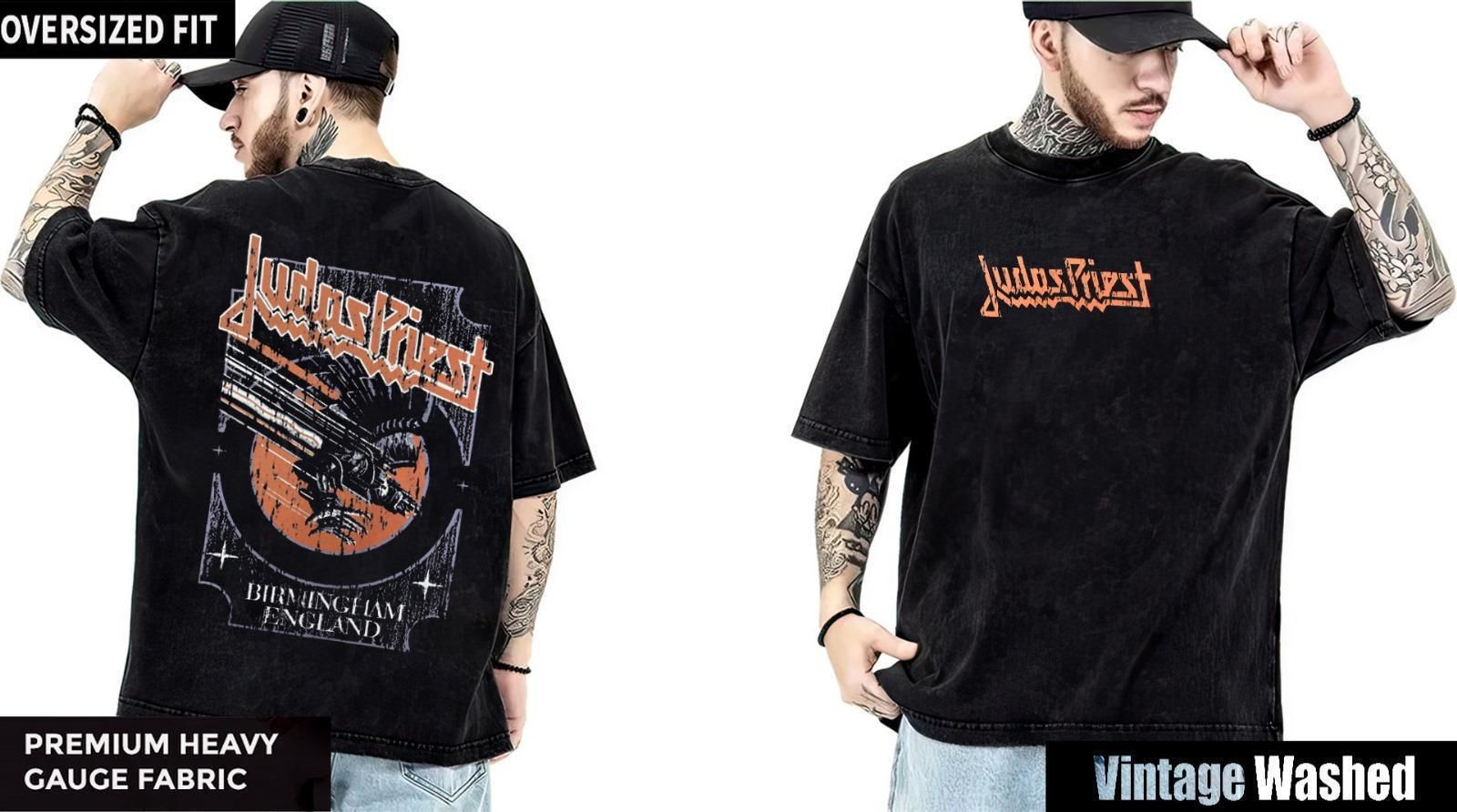 Judas Priest Yıkamalı Over Size Tişört XL