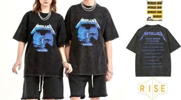 Metallica Ride the Lighting Yıkamalı Over Size Tişört