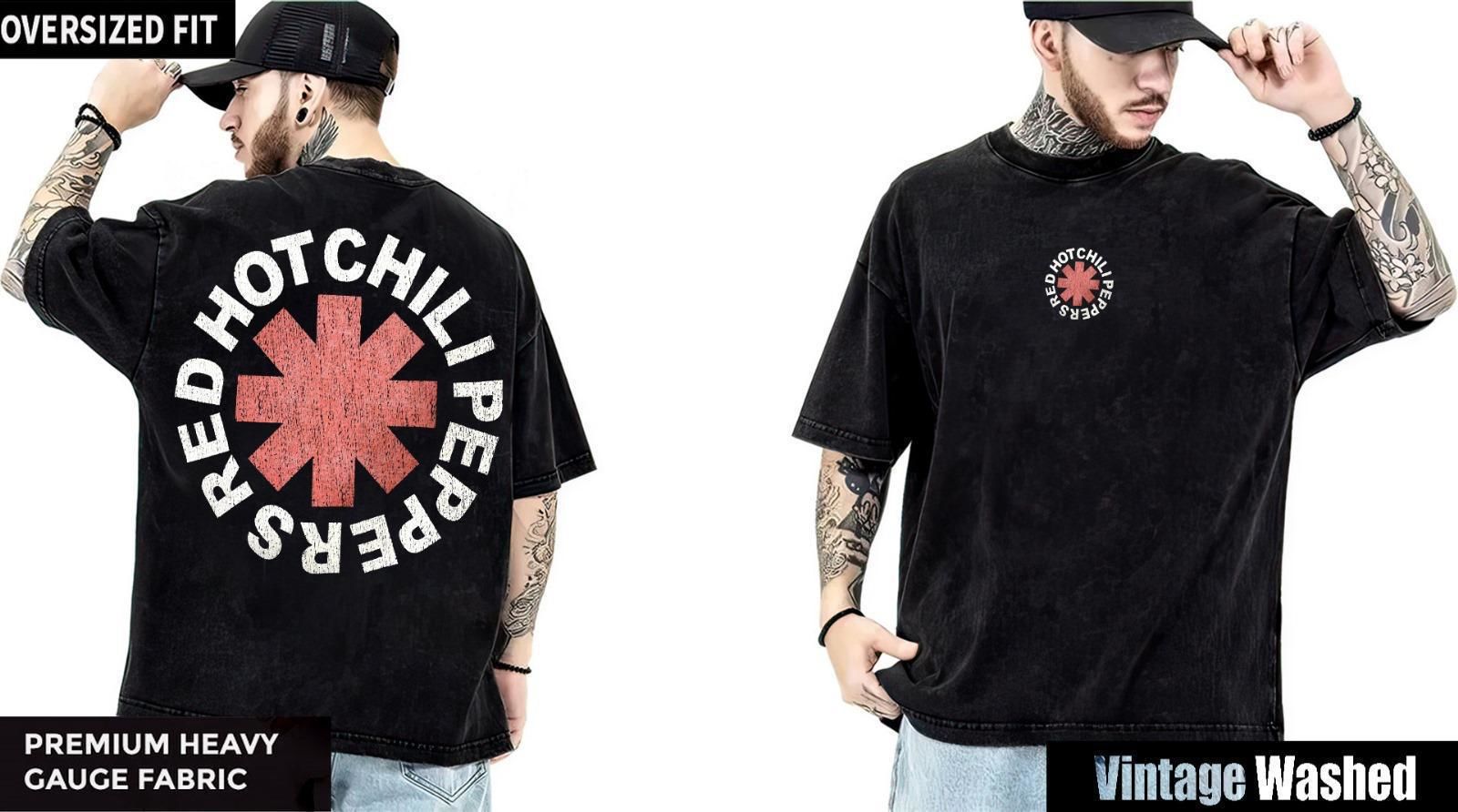 Red Hot Chilli Peppers Yıkamalı Over Size Tişört L