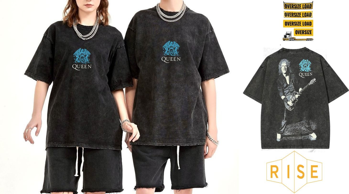 Queen Yıkamalı Over Size Tişört L