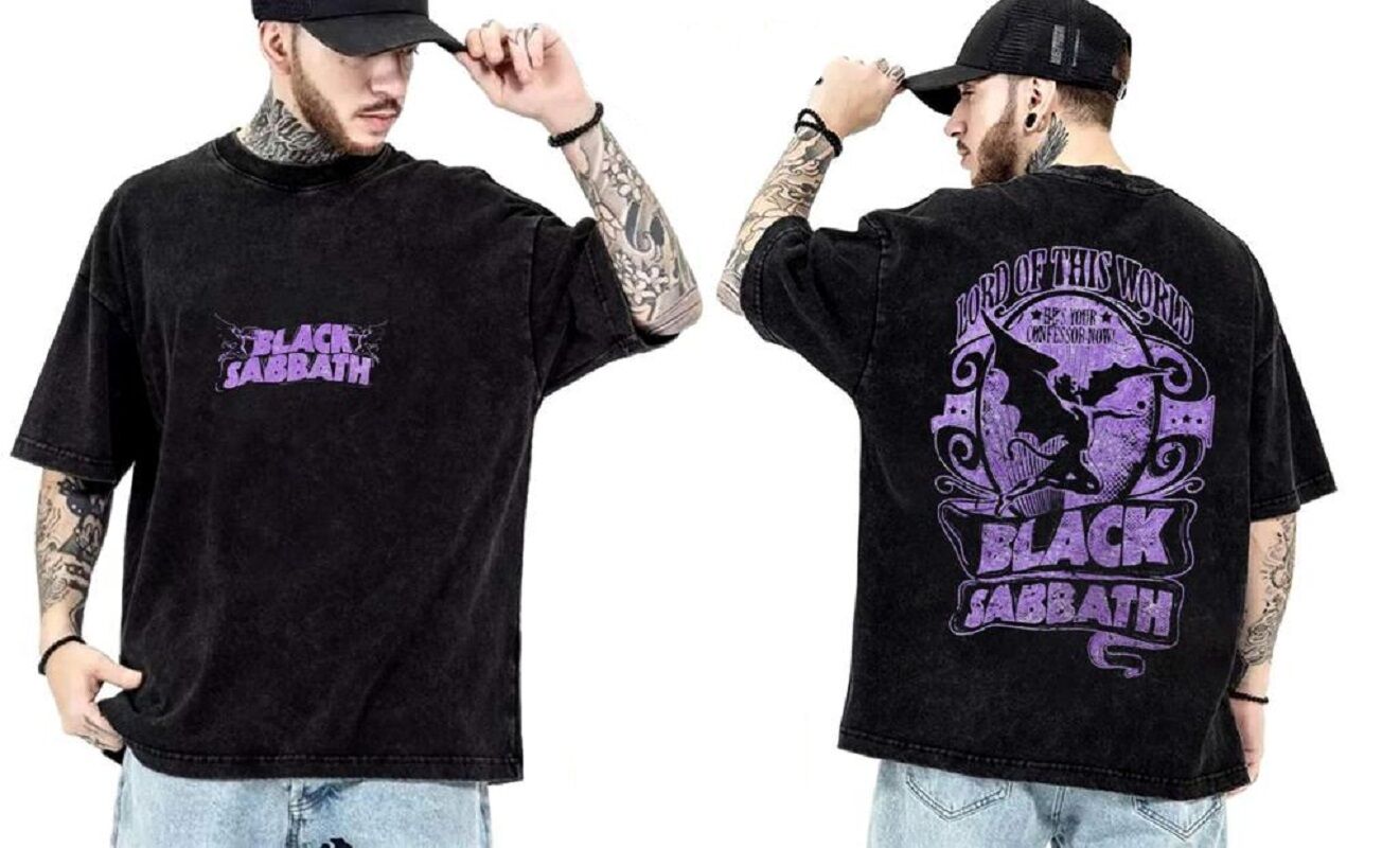 Black Sabbath Yıkamalı Over Size Tişört XL