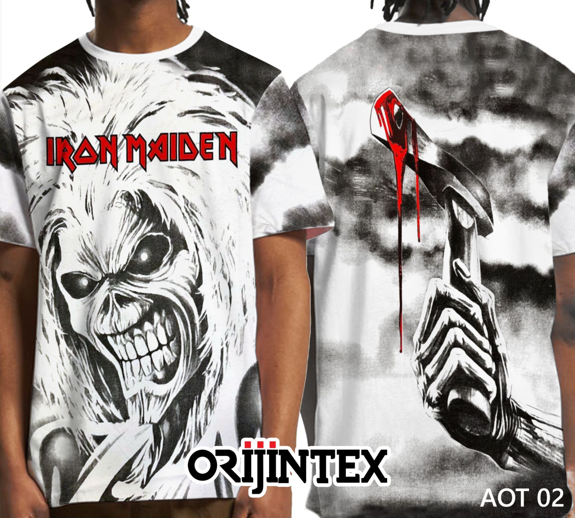 Iron Maiden Beyaz Erkek tişört XL