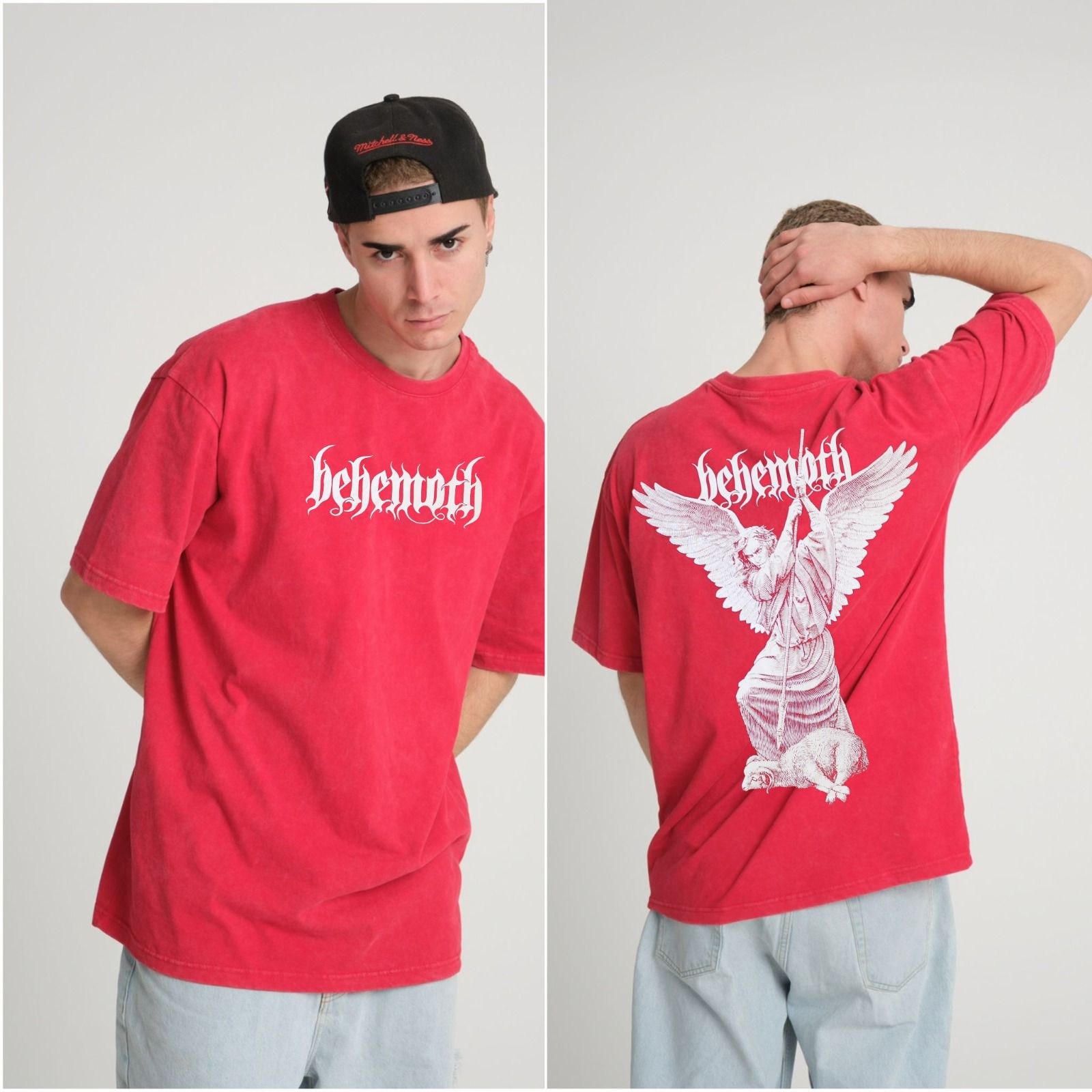 Behemoth Yıkamalı Over Size Tişört XL