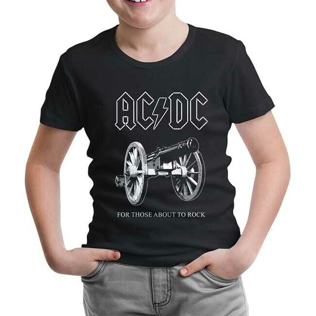 AC DC - For Those About To Rock Cover  Siyah Çocuk Tişört 12