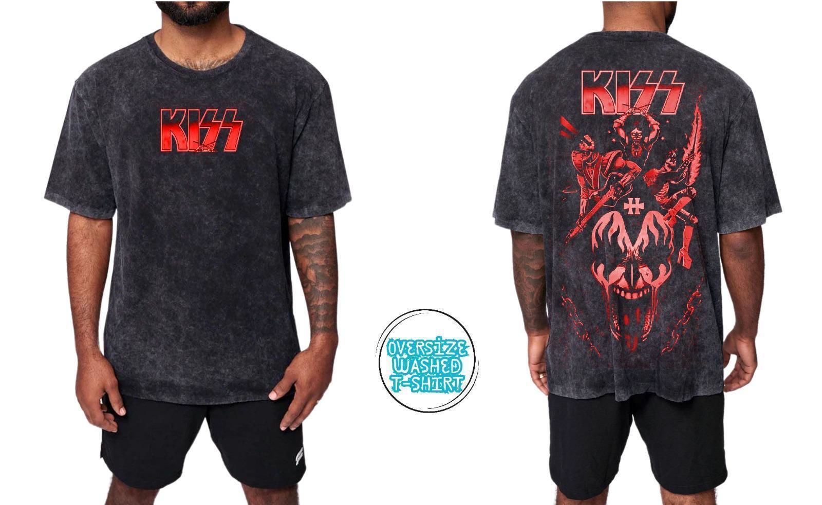 Kiss Yıkamalı Over Size Tişört L