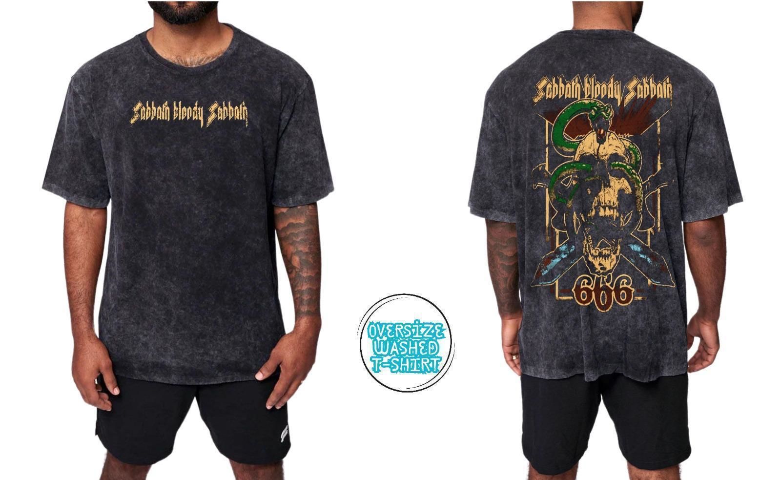 Black Sabbath Yıkamalı Over Size Tişört XL