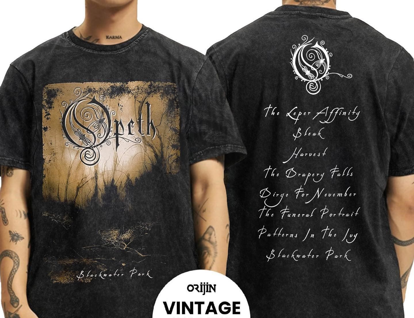 Opeth Yıkamalı Over Size Tişört XL