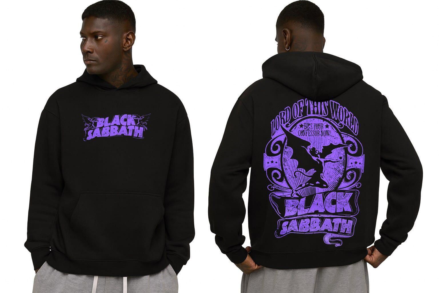 Black Sabbath Kapşonlu Siyah Erkek Sweatshirt XL