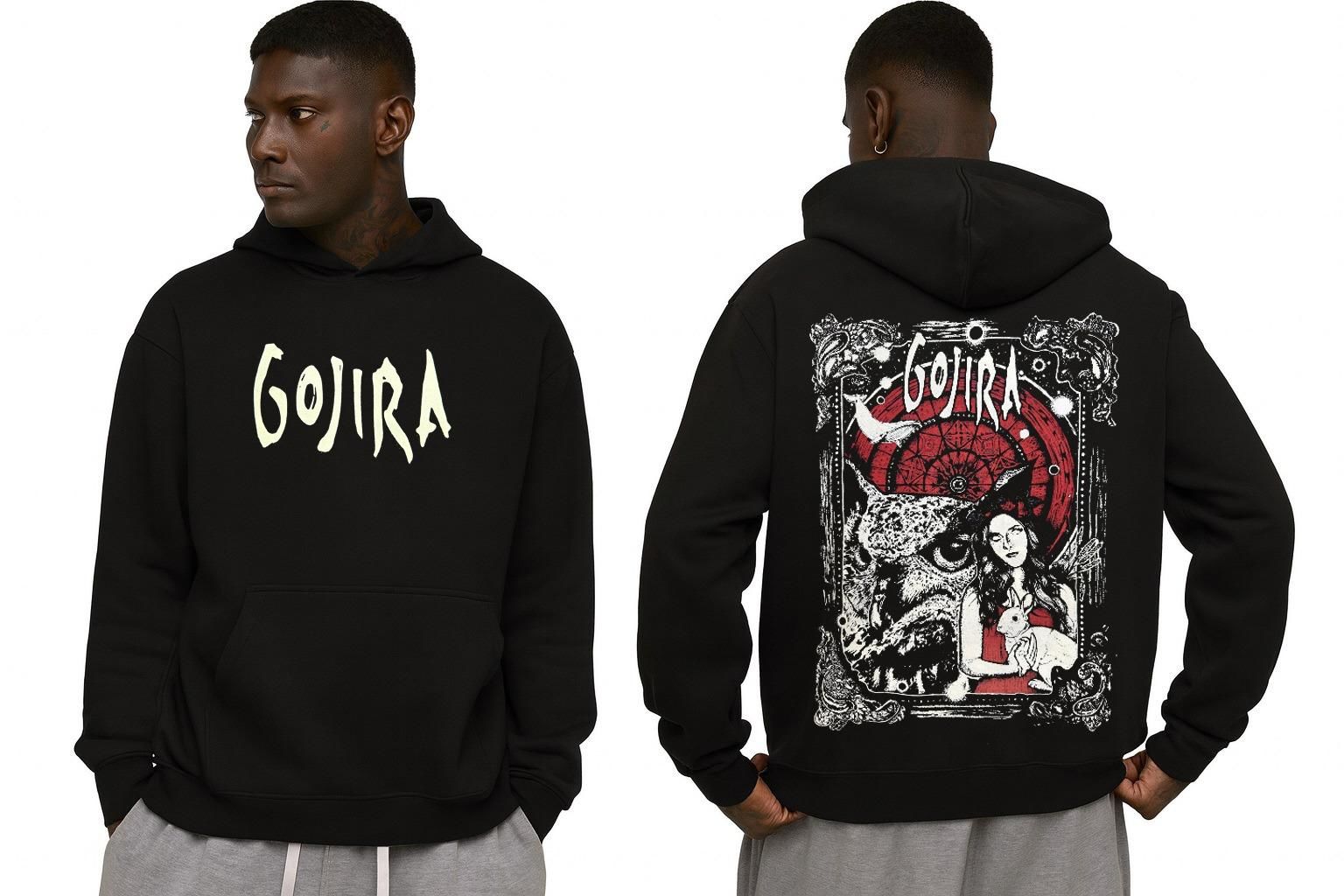 Gojira Kapşonlu Siyah Erkek Sweatshirt XL